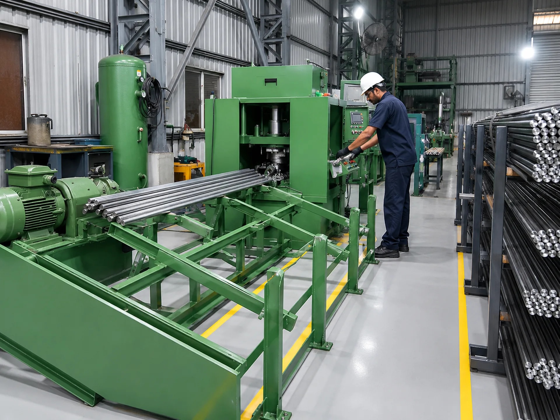 Straightening and cutting operations